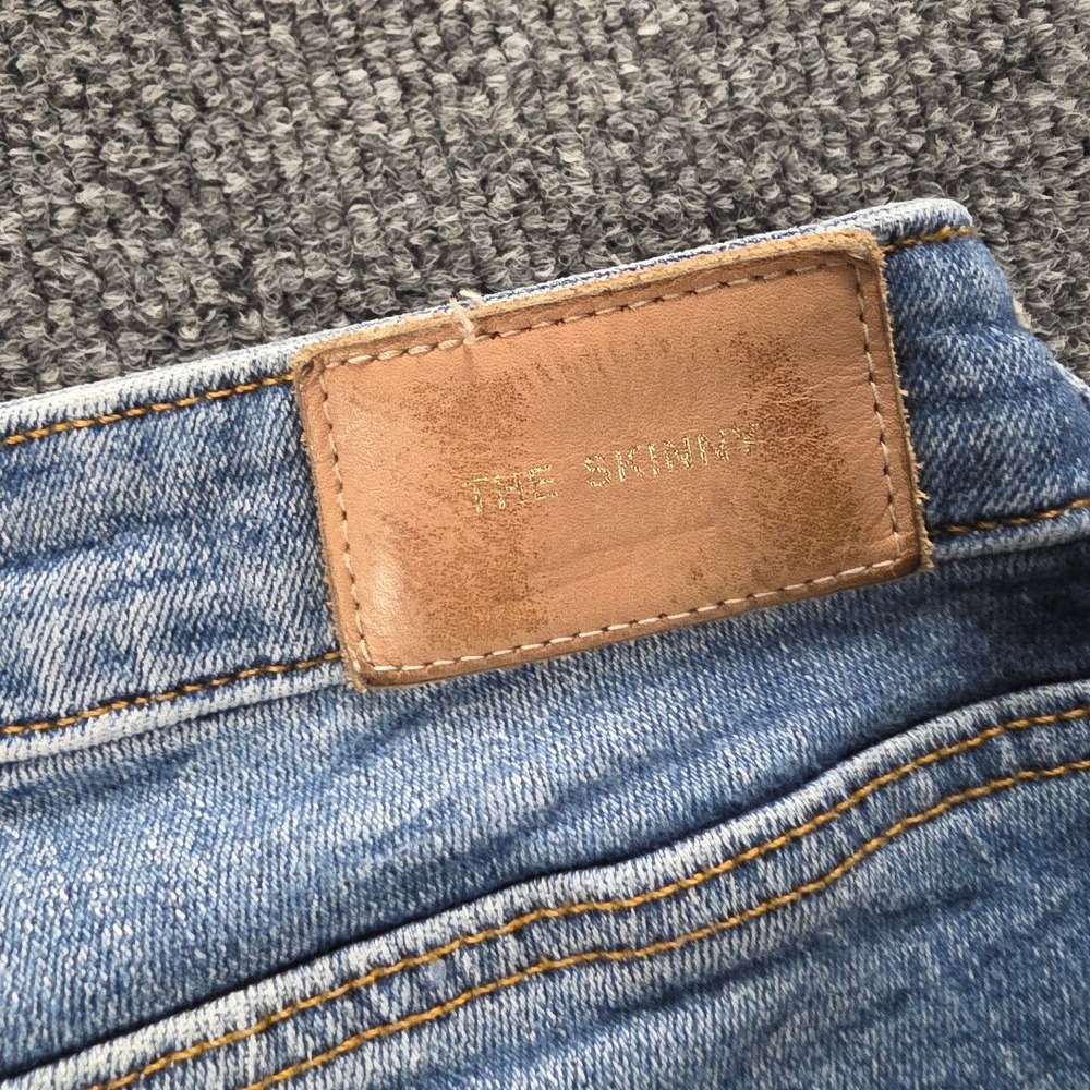Zara The Skinny Jeans Womens‎ 6 Medium Wash Distressed Frayed Stepped Hem Blue - Picture 11 of 12